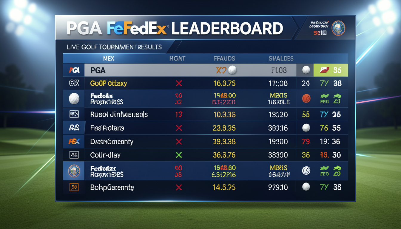 pga fedex leaderboard today